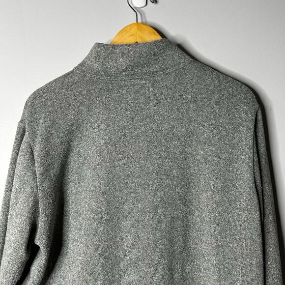 Old Navy 1/4 Zip Fleece Sweater Mens Large Gray Mock Neck Outdoors Pullover - Picture 6 of 7